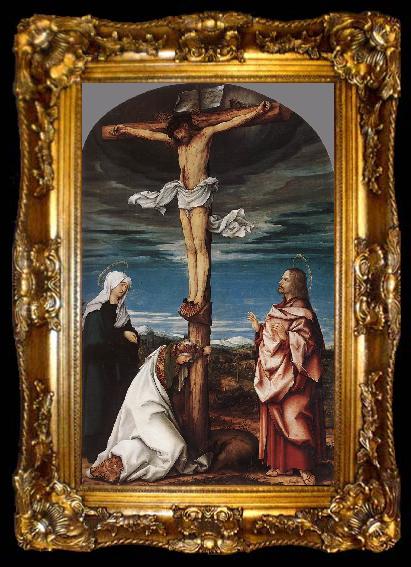 framed  BURGKMAIR, Hans Crucifix with Mary, Mary Magdalen and St John the Evangelist, ta009-2